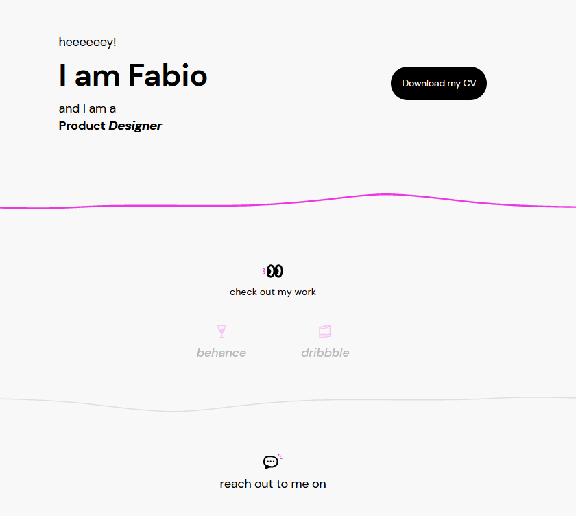 Fabio Pizzano's website preview
