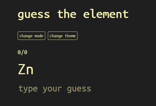 guess the element website preview